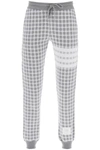 THOM BROWNE THOM BROWNE 4-BAR JOGGERS IN CHECK KNIT WOMEN