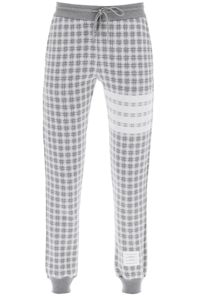 THOM BROWNE THOM BROWNE 4-BAR JOGGERS IN CHECK KNIT WOMEN