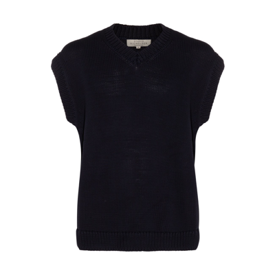 Studio Nicholson Dark Navy Cotton Blend Sweater