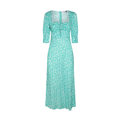 Rixo London Naomi Floral-print Midi Dress In Green Cherry