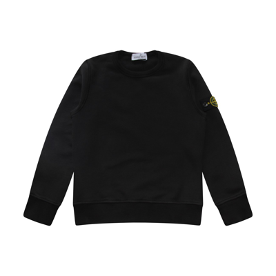 Stone Island Kids' Black Cotton Sweatshirt