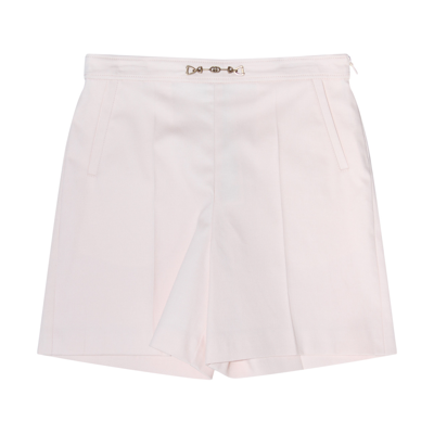 Gucci Kids' Rose Water Cotton Stretch Morsetto Trousers In Pink