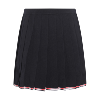 Thom Browne Navy Virgin Wool Full Needle Skirt
