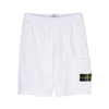 Stone Island White Cotton Shorts In White