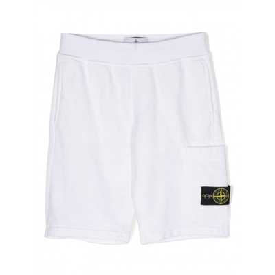 Stone Island White Cotton Shorts