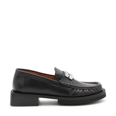 Ganni Black Leather Loafers