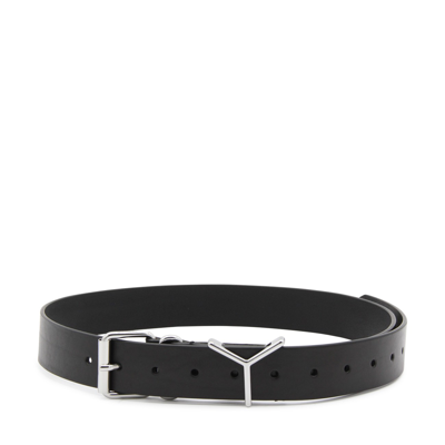 Y/project Black And Silver Y Leather Belt