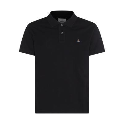 Vivienne Westwood Logo Embroidered Polo Shirt In Black