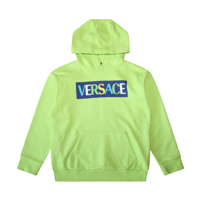 Versace Acid Lime Cotton Sweatshirt In Acid/multicolor