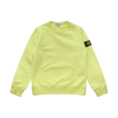 Stone Island Lemon Cotton Sweatshirt In Yellow
