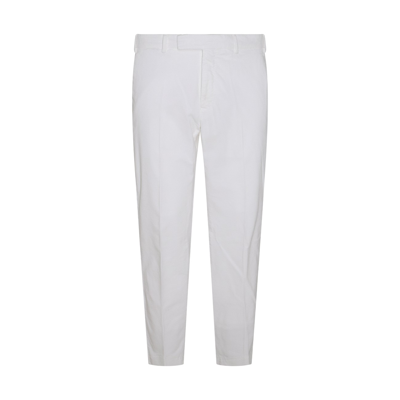 Pt Torino White Cotton Blend Trousers