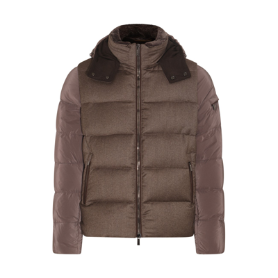 Moorer Brown Puffer Casciano Down Jacket In Cacao