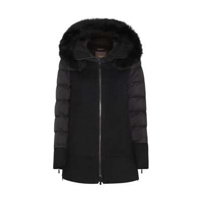 Moorer Black Wool Blend Fresia-le Down Jacket