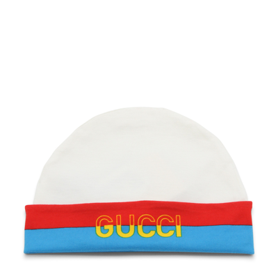 Gucci Web-stripe Trim Beanie In White