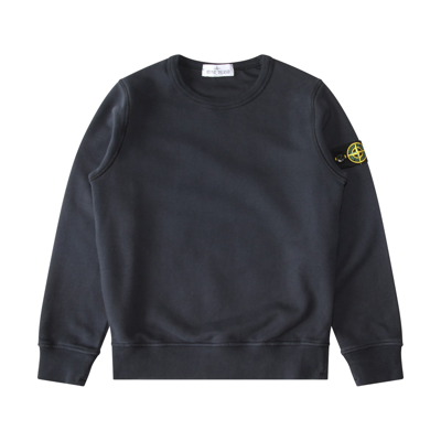 Stone Island Navy Cotton Sweatshirt In Black