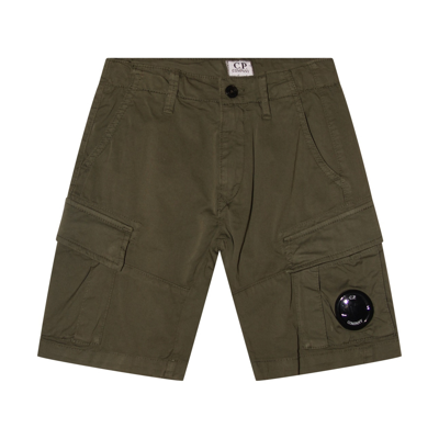 C.p. Company Bronze Green Cotton Cargo Shorts