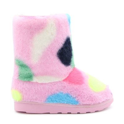 Billieblush Multicolour Faux Fur Snow Boots In Rosa