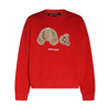 Palm Angels Bear-motif Logo Print Sweatshirt In Red