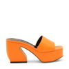Si Rossi Flash Orange Leather Sandals In Flash Orange