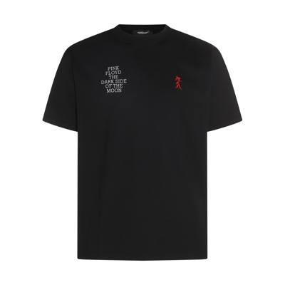 Undercover Black Cotton T-shirt In <p>black Cotton T-shirt From  Featuring Slogan Print, Graphic Print To The Rear, Crew Neck