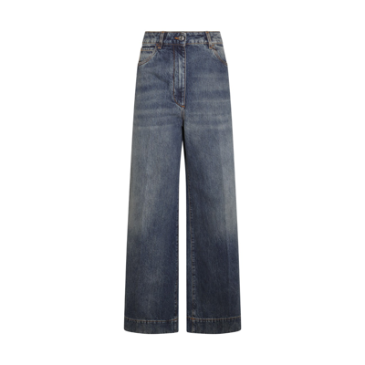 Etro Logo Embroidery Jeans In Blue