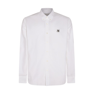 Maison Kitsuné White Cotton Grey Fox Head Shirt