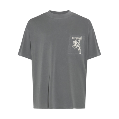 Represent Grey Cotton Owners Club T-shirt In Mud