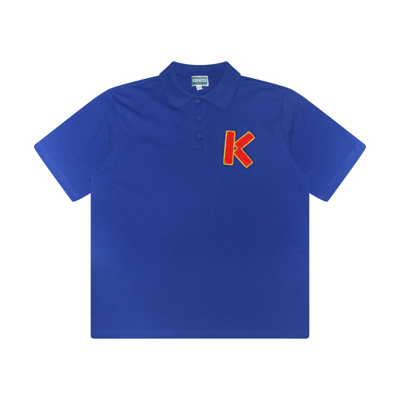 Kenzo Cotton Embroidered-logo Polo Shirt (2-14 Years) In Blue