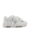 OFF-WHITE WHITE AND SILVER LEATHER OUT OF OFFICE SNEAKERS