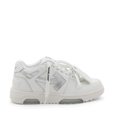 Off-white White And Silver Leather Out Of Office Sneakers