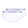 DOLCE & GABBANA WHITE COTTON TWO PACK LOGO BRIEFS