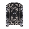 VISION OF SUPER BLACK AND WHITE MOHAIR BLEND FLAMES SWEATER