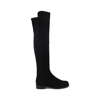 STUART WEITZMAN BLACK SUEDE AND STRETCH 50/50 BOOTS