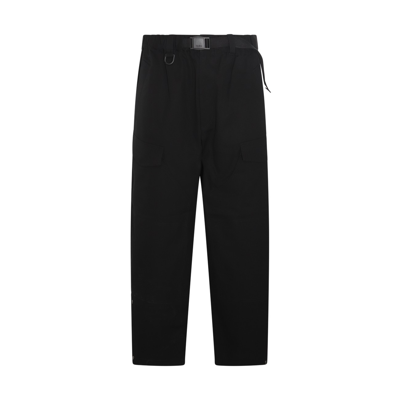 Y-3 Black Cotton Belted Waist Pants