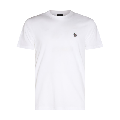 Ps By Paul Smith White Cotton T-shirt In Black