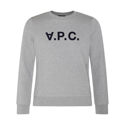 Apc Hathered Grey Cotton Sweatshirt