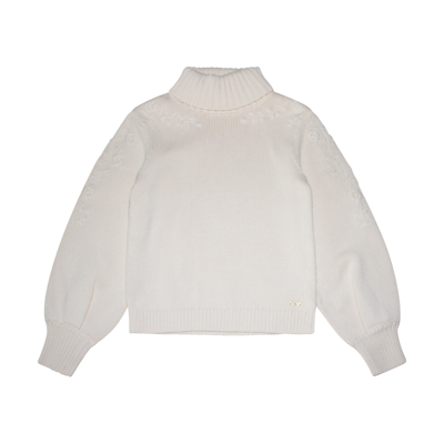 Chloé Kids' Ivory Cotton And Wool Knitwear In Avorio