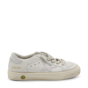 GOLDEN GOOSE WHITE AND GREY LEATHER MAY SNEAKERS