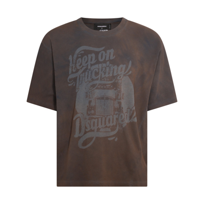 Dsquared2 Brown Cotton T-shirt