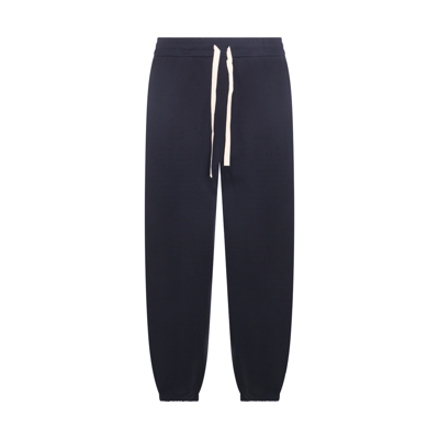 Jil Sander Midnight Cotton Track Trousers In Blue