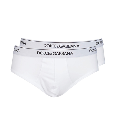 Dolce & Gabbana White Cotton Brief Set
