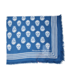 Alexander Mcqueen Biker Skull Scarf In Royal/white