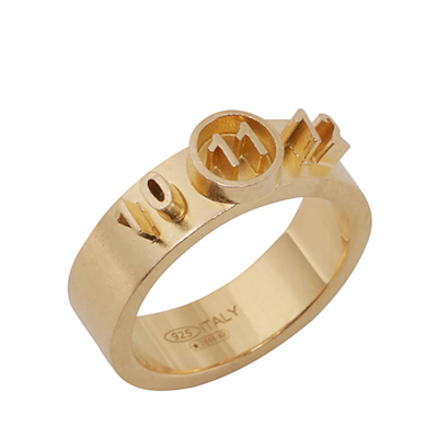 Maison Margiela Gold-tone Metal Ring In Yellow Gold Burattato
