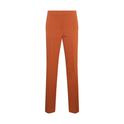 Max Mara Orange Virgin Wool Fianco Pants In Arancio