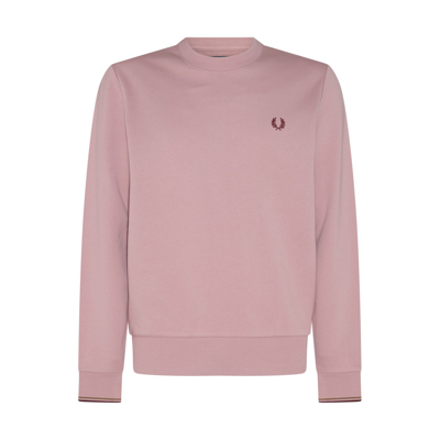 FRED PERRY DUSTY PINK COTTON BLEND SWEATSHIRT