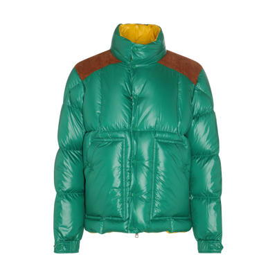 Moncler High Neck Padded Jacket In Green