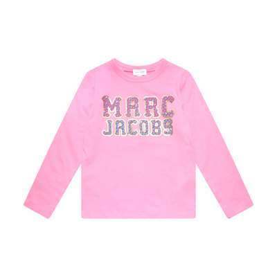 Marc Jacobs Kids' Apricot Cotton T-shirt In Pink