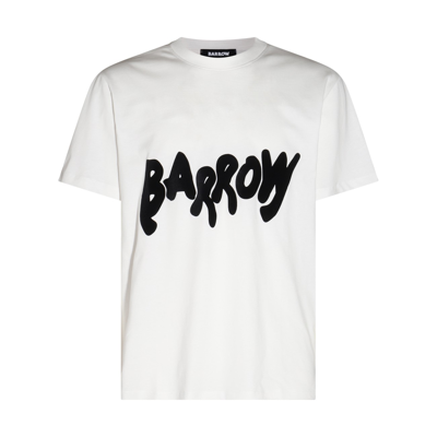 Barrow White Cotton T-shirt In Offwhite