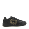 VERSACE JEANS COUTURE BLACK FAUX LEATHER SNEAKERS
