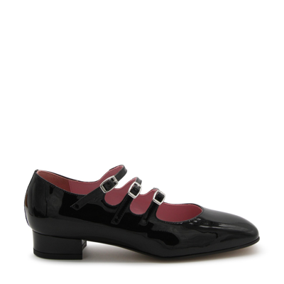 CAREL BLACK LEATHER ARIANA MARY JANE PUMPS